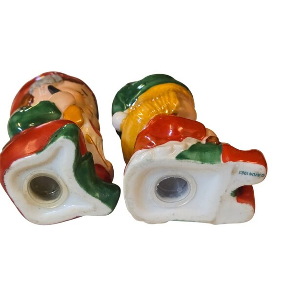 Vintage 1983 Christmas Salt and Pepper Shakers Santas Helpers Claus and Co Avon - Picture 5 of 16